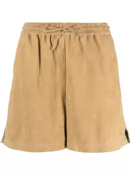 LOEWE шорты с нашивкой-логотипом, золотой