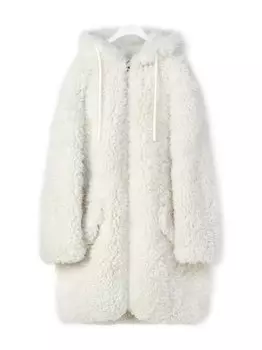LOEWE шуба с капюшоном, белый