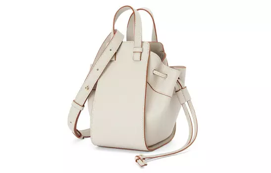 LOEWE Сумка-гамачок из телячьей кожи с текстурой «галечник», через плечо, мини-сумка женская, цвета слоновой кости