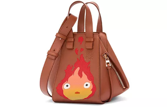 LOEWE Сумка-гамак Hallow's Mobile Castle из атласной коровьей кожи, через плечо, женская, ржаво-красная