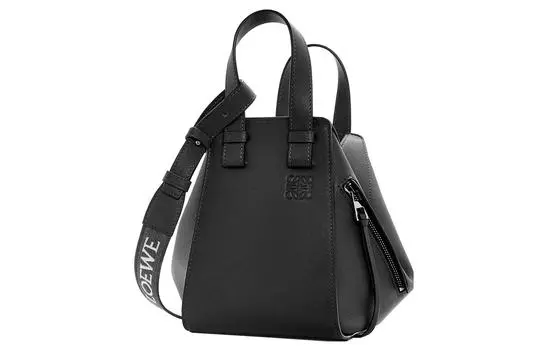 LOEWE Сумка-гамак из атласной коровьей кожи, сумка через плечо, обычная женская, черная