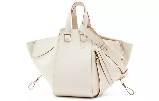 LOEWE Сумка-гамак из телячьей кожи, сумка-мессенджер, сумка через плечо, женская, белая, Trumpets