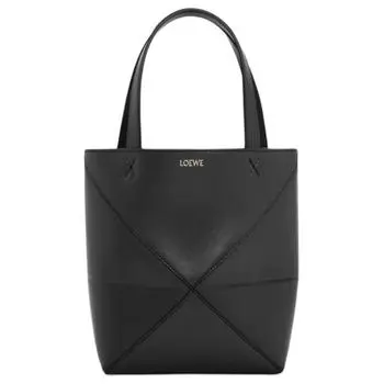 LOEWE Сумка-шоппер из телячьей кожи с пазловым сложением, мини-сумка, мужская, черная