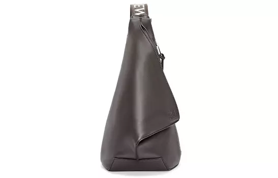LOEWE Сумка-слинг Anton Sling из мягкой гладкой коровьей кожи с жаккардовой тканью, стандартная, мужская, темно-серого цвета