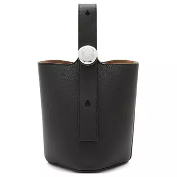 LOEWE Сумка-ведро серии Bucket из мягкой коровьей кожи, сумка на плечо, сумка через плечо, мини-сумка женская, черная