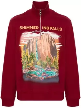 LOEWE толстовка с воротником на молнии, красный