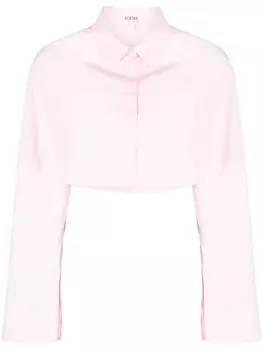 LOEWE укороченная поплиновая рубашка, черный