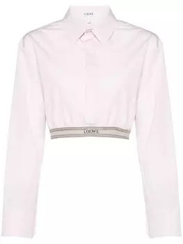 LOEWE укороченная поплиновая рубашка, розовый