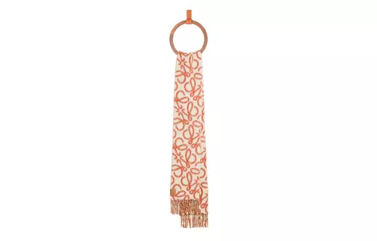 LOEWE Вязаный шарф женский оранжевые