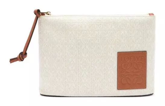 LOEWE Женский клатч из тисненой коровьей кожи, белый