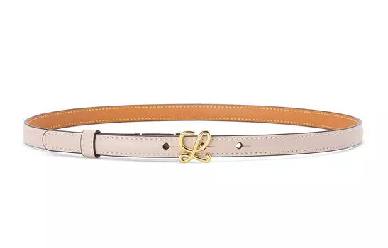 LOEWE Женский кожаный ремень светло-оранжевого/золотистого цвета