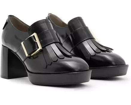 Лоферы AllSaints Zia Heeled Loafer, цвет Black Shine