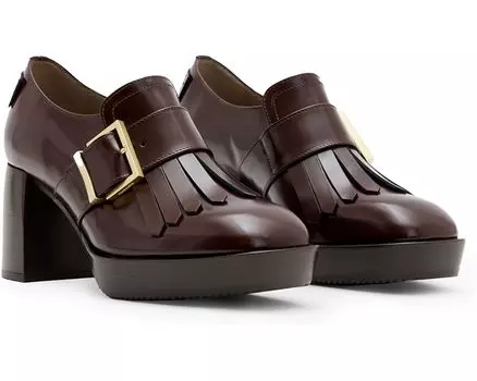 Лоферы AllSaints Zia Heeled Loafer, цвет Bordeaux Red Shine