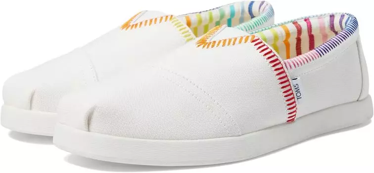 Лоферы Alpargata Forward Espadrille TOMS, цвет White Rainbow Embroidered Canvas