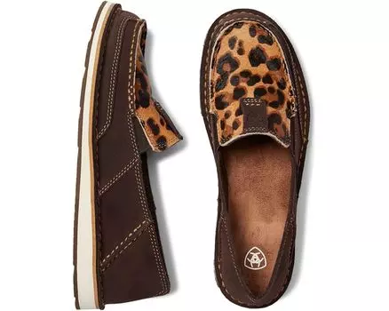 Лоферы Ariat Cruiser, цвет Chocolate Suede/Leopard Hair On
