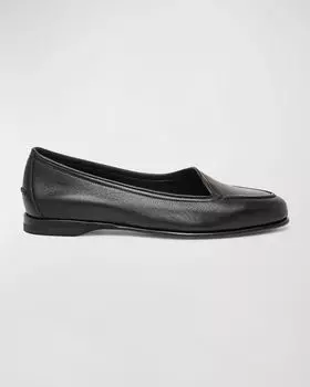 Лоферы без шнуровки из телячьей кожи Santoni, цвет Black