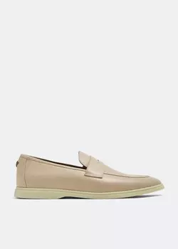 Лоферы BOUGEOTTE Leather loafers, бежевый