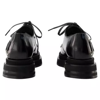 Лоферы-броги с сердечным носком и люверсами - Simone Rocha - Кожа - Черный, черный