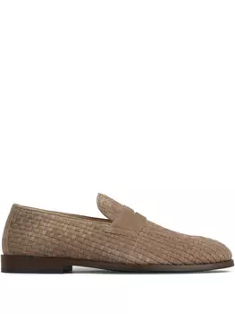 Лоферы Brunello Cucinelli из переплетенной ткани, нейтральный