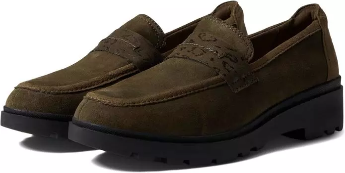 Лоферы Calla Ease Clarks, цвет Dark Olive Suede