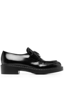 Лоферы Chocolate с логотипом Prada, черный