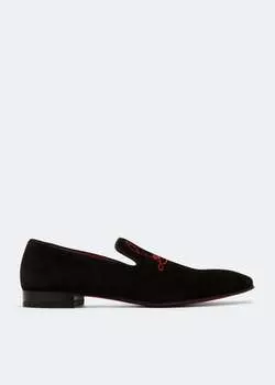 Лоферы CHRISTIAN LOUBOUTIN Navy Dandelion strass loafers, черный