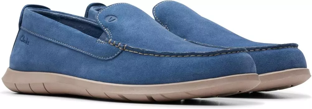 Лоферы Clarks Flexway Step, цвет Light Blue Suede