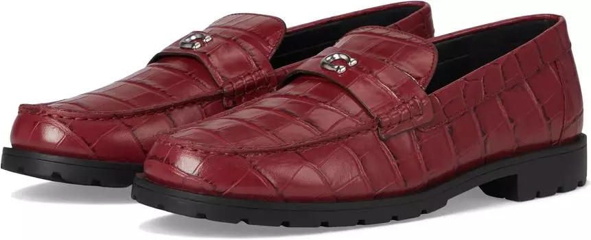 Лоферы COACH Jocelyn Embossed Croc Loafers, цвет Dark Ruby