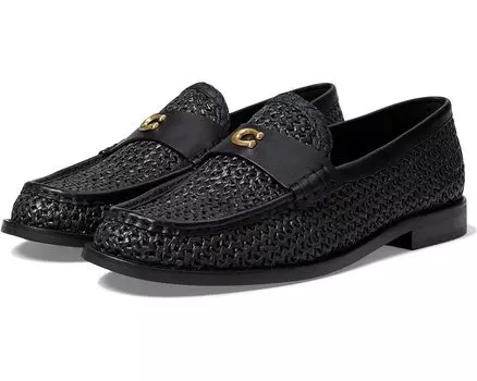 Лоферы COACH Jolene Raffia Loafer, цвет Black/Black