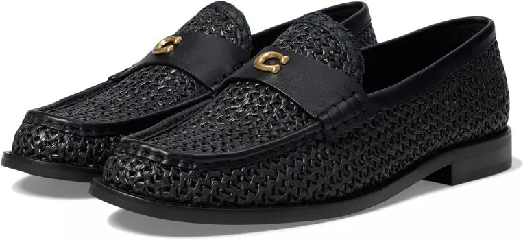 Лоферы COACH Jolene Raffia Loafer, цвет Black/Black
