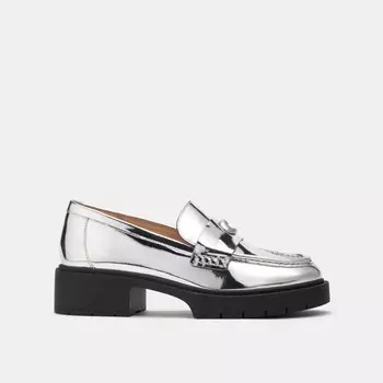 Лоферы Coach Leah Loafer In Silver Metallic, серебряный