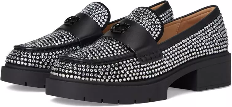 Лоферы COACH Leah Loafer With Crystal, черный