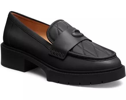 Лоферы COACH Leah Loafer With Quilting, черный