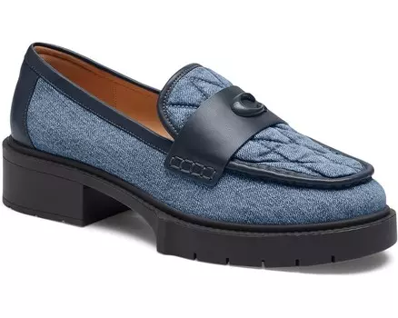 Лоферы COACH Leah Quilted Denim Loafer, цвет Indigo Denim