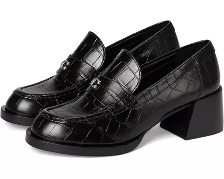 Лоферы COACH Natalie Embossed Croc Loafers, черный