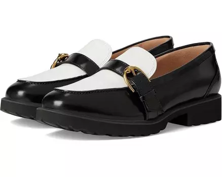 Лоферы Cole Haan Giana Buckle Loafers, цвет Black/White Leather