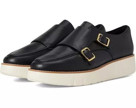 Лоферы Cole Haan Grand City Platform Monk Strap, цвет Black/Ivory