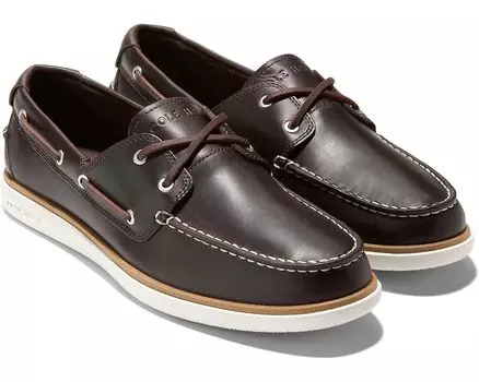 Лоферы Cole Haan Grandpro Winward Boat Shoe, цвет Dark Chocolate/Ivory