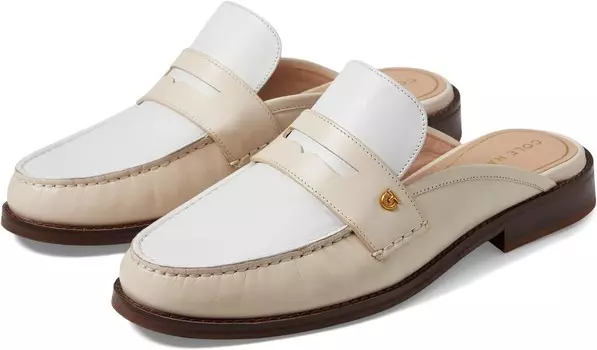 Лоферы Cole Haan Lux Pinch Penny Mule, цвет Sandollar Leather/White Leather