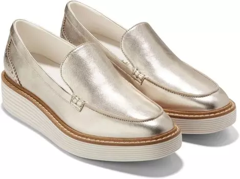 Лоферы Cole Haan Originalgrand Platform Venetian Loafer, цвет Soft Gold Talca/Ivory