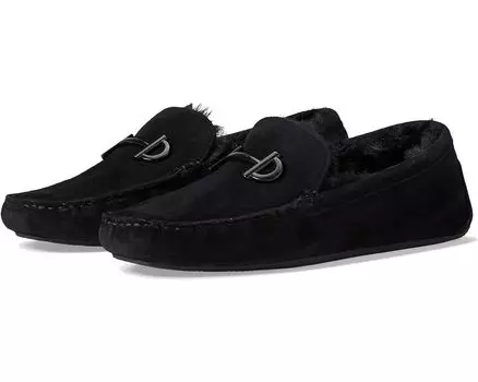 Лоферы Cole Haan Tully Driver, цвет Black Suede/Black Shearling