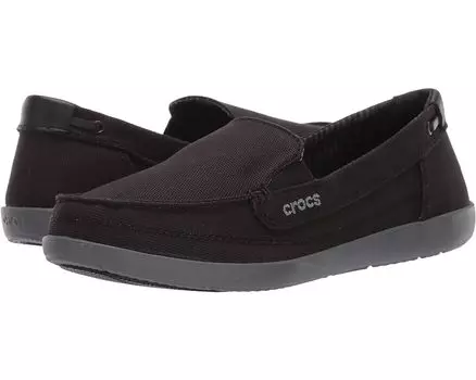 Лоферы Crocs Walu Canvas Loafer, цвет Black/Slate Grey