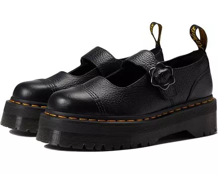 Лоферы Dr. Martens Addina Flower, цвет Black Milled Nappa