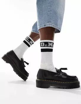 Лоферы Dr Martens – Adrian Quad – из черной гладкой кожи