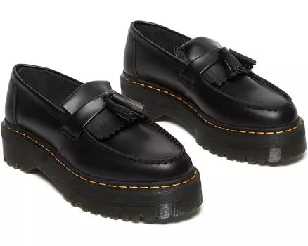 Лоферы Dr. Martens Adrian Quad Leather Platform Loafers, цвет Black Smooth