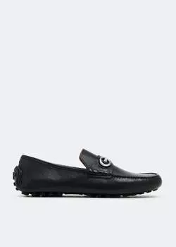 Лоферы FERRAGAMO Gancini loafers, черный