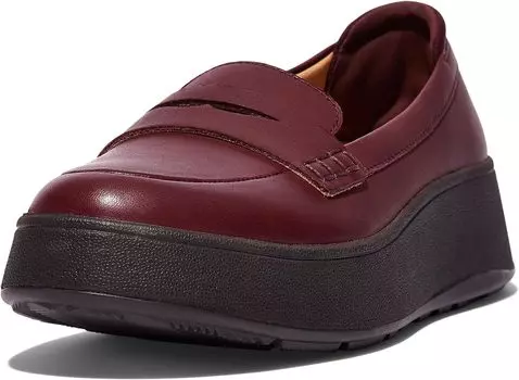 Лоферы FitFlop F-Mode Leather Flatform Penny Loafers, цвет Plummy