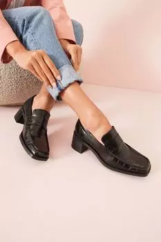 Лоферы Forever Comfort на блочном каблуке Next, черный