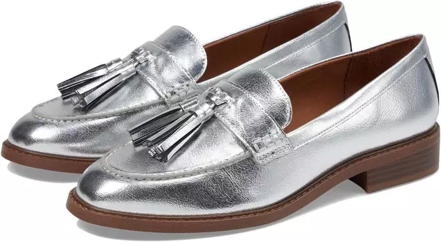 Лоферы Franco Sarto Carolynn Low Slip-On Tassel Loafers, цвет Silver Metallic