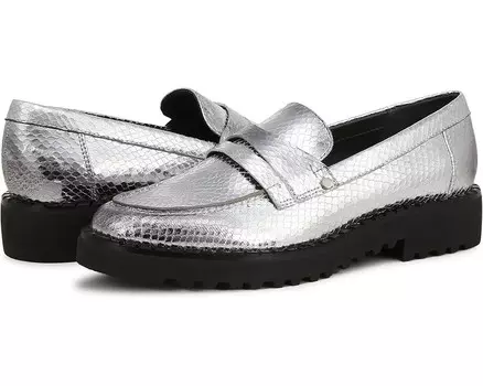 Лоферы Franco Sarto Cassandra Slip-Ons, цвет Silver Snake Faux Leather